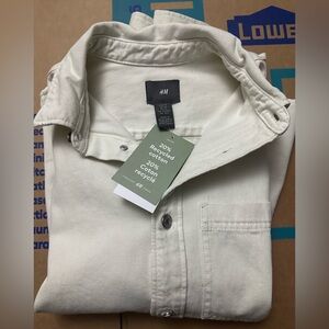 H&M Cream/Off-White Casual Button Down Shirt. Size XS Men